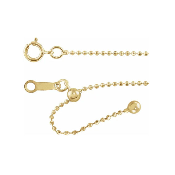 Adjustable Chain Necklace, 1mm Bead Chain - CH1119