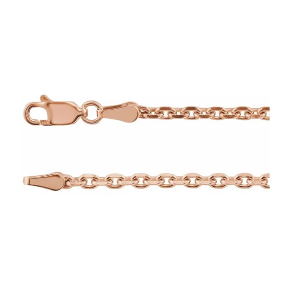 Chain Bracelet, 2.5mm Diamond-Cut Cable Chain - CH525 - Image 3