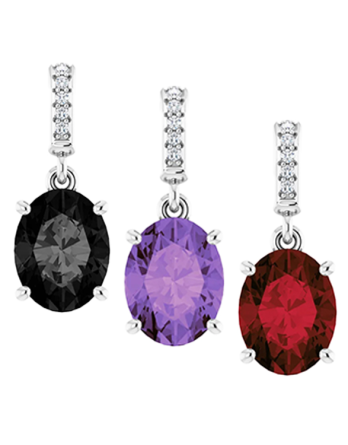 Amethyst, Black Onyx or Mozambique Garnet Gemstone and Diamond Pendant 85655