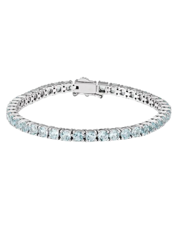Natural Sky Blue Topaz Line Bracelet 651205