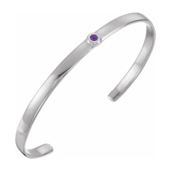 Birthstone Bracelet, Cuff Style -  BRC764 - Image 4
