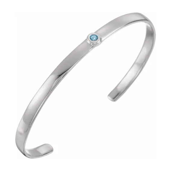 Birthstone Bracelet, Cuff Style -  BRC764 - Image 5