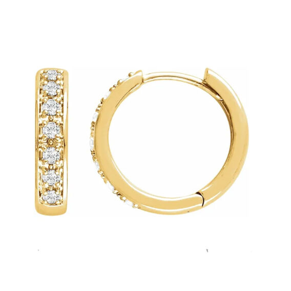 Hinged Diamond Hoop Earrings 67154 - Image 5