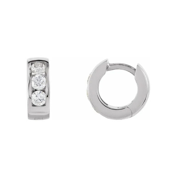 Huggie Hoop Earrings, Lab-Grown Diamonds - 88108 - Image 7