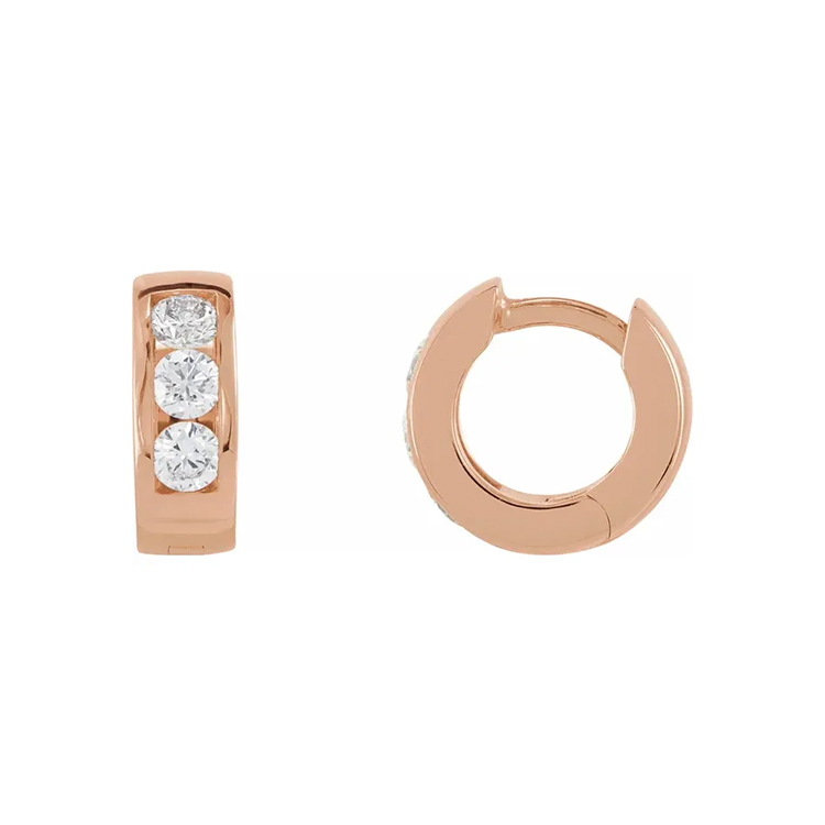 Huggie Hoop Earrings, Lab-Grown Diamonds - 88108 - Image 3