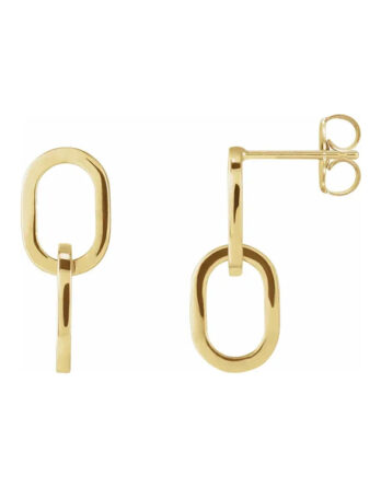 Dangle Earrings, Interlocking Oval Design - 88127