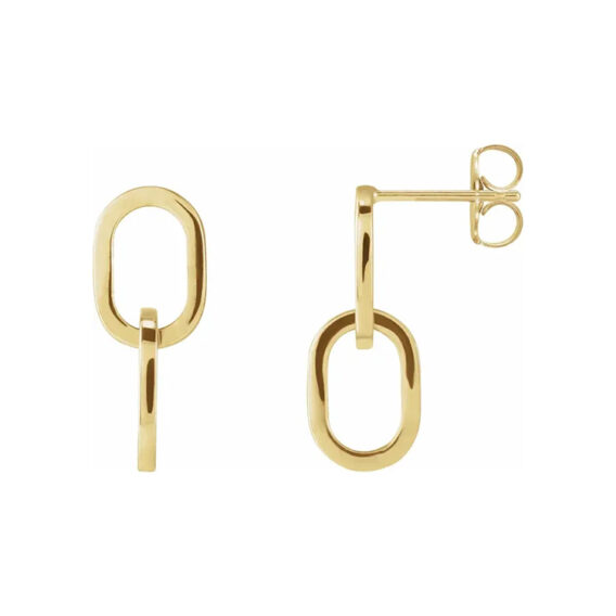 Dangle Earrings, Interlocking Oval Design - 88127