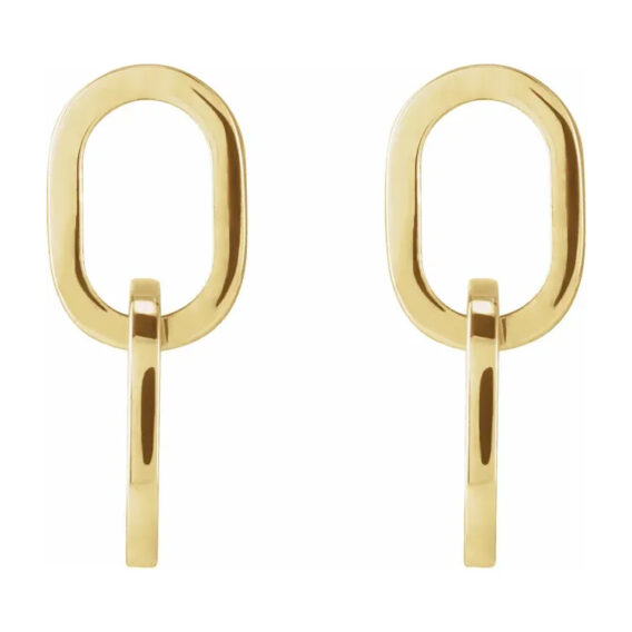 Dangle Earrings, Interlocking Oval Design - 88127 - Image 2