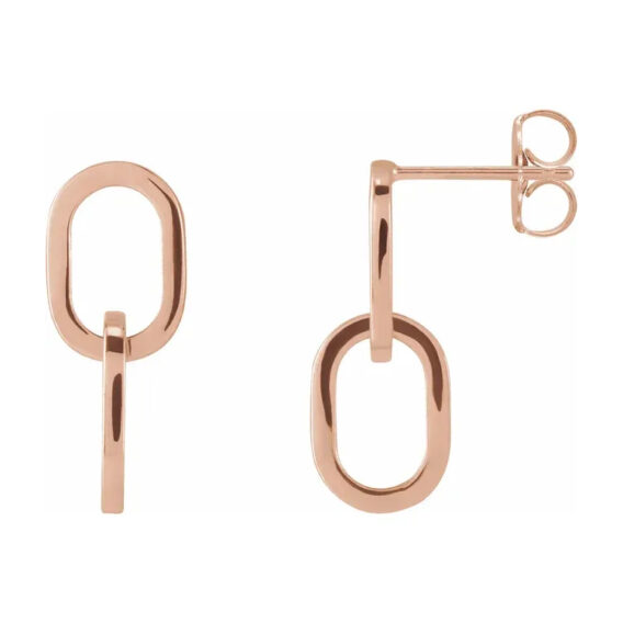 Dangle Earrings, Interlocking Oval Design - 88127 - Image 3