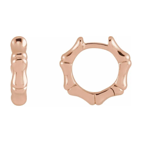 Hoop Earrings, Bamboo inspired Design - 88147 - Image 3