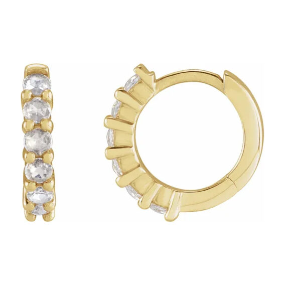Gemstone Hoop Earrings - 87181 - Image 2