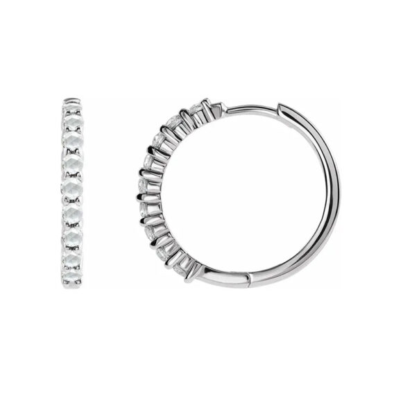 Gemstone Hoop Earrings - 87181 - Image 7