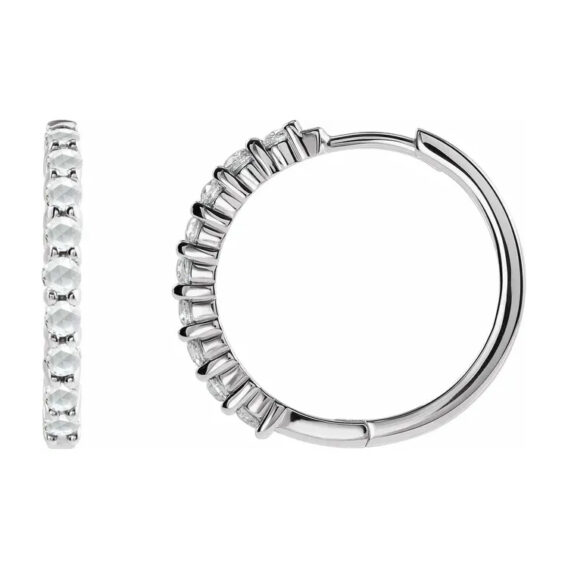 Gemstone Hoop Earrings - 87181 - Image 8