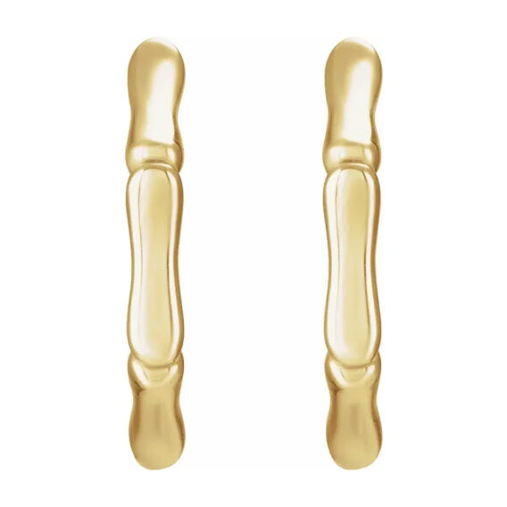 Hoop Earrings, Bamboo inspired Design - 88147 - Image 5