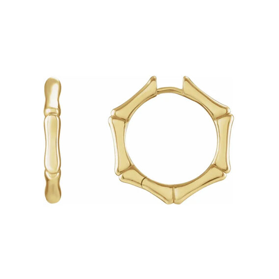 Hoop Earrings, Bamboo inspired Design - 88147