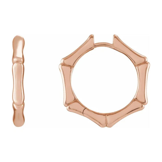 Hoop Earrings, Bamboo inspired Design - 88147 - Image 7