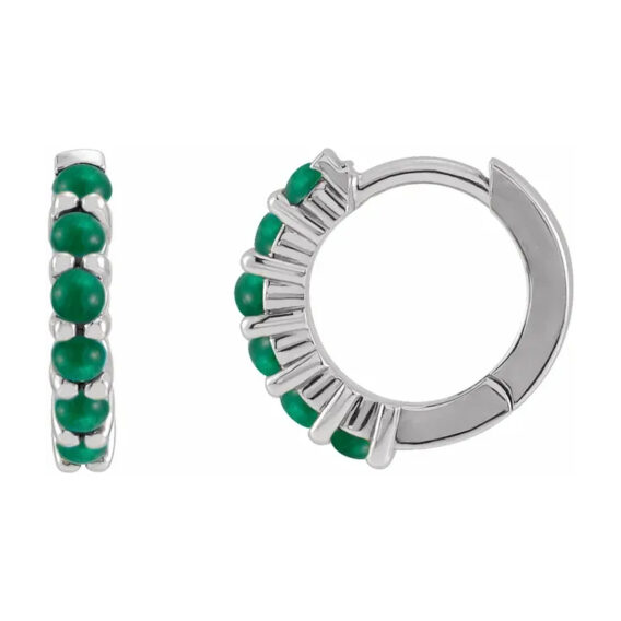Gemstone Hoop Earrings - 87181 - Image 10