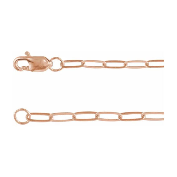 Chain Necklace, 2.1mm Cable Paperclip Style - CH1099 - Image 2