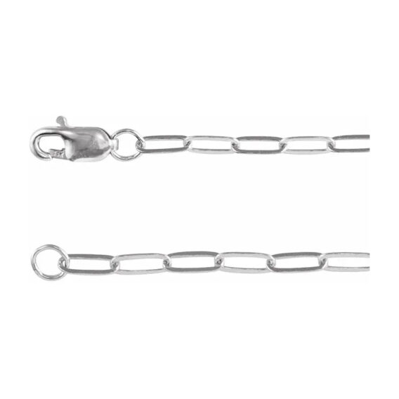 Chain Necklace, 2.1mm Cable Paperclip Style - CH1099 - Image 3