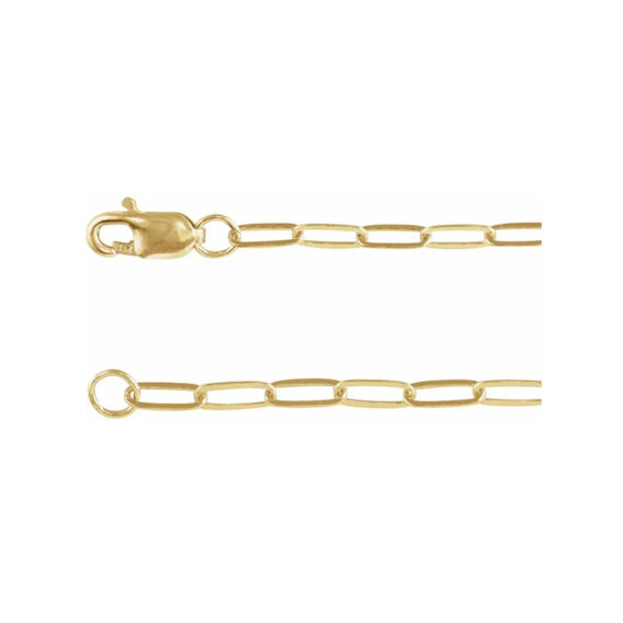 Chain Necklace, 2.1mm Cable Paperclip Style - CH1099
