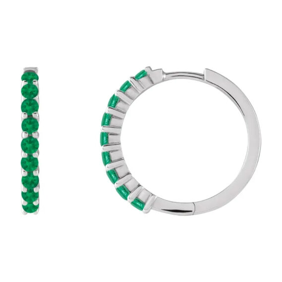 Gemstone Hoop Earrings - 87181 - Image 11