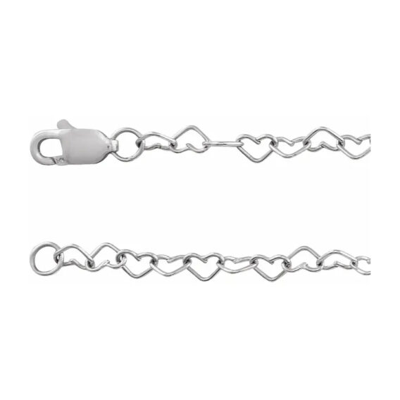 Heart Chain Necklace or Chain Bracelet, 3.2mm Chain - CH1207 - Image 2