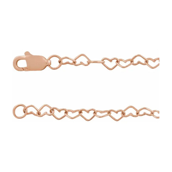 Heart Chain Necklace or Chain Bracelet, 3.2mm Chain - CH1207 - Image 3