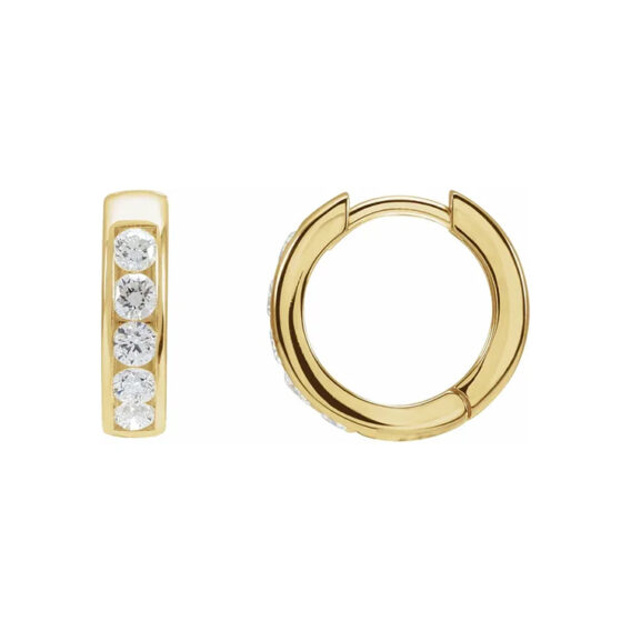 Huggie Hoop Earrings, Lab-Grown Diamonds - 88108 - Image 4