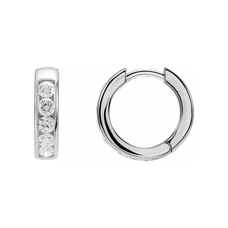 Huggie Hoop Earrings, Lab-Grown Diamonds - 88108 - Image 5