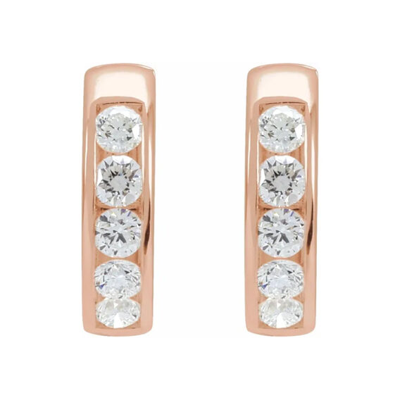 Huggie Hoop Earrings, Lab-Grown Diamonds - 88108 - Image 2