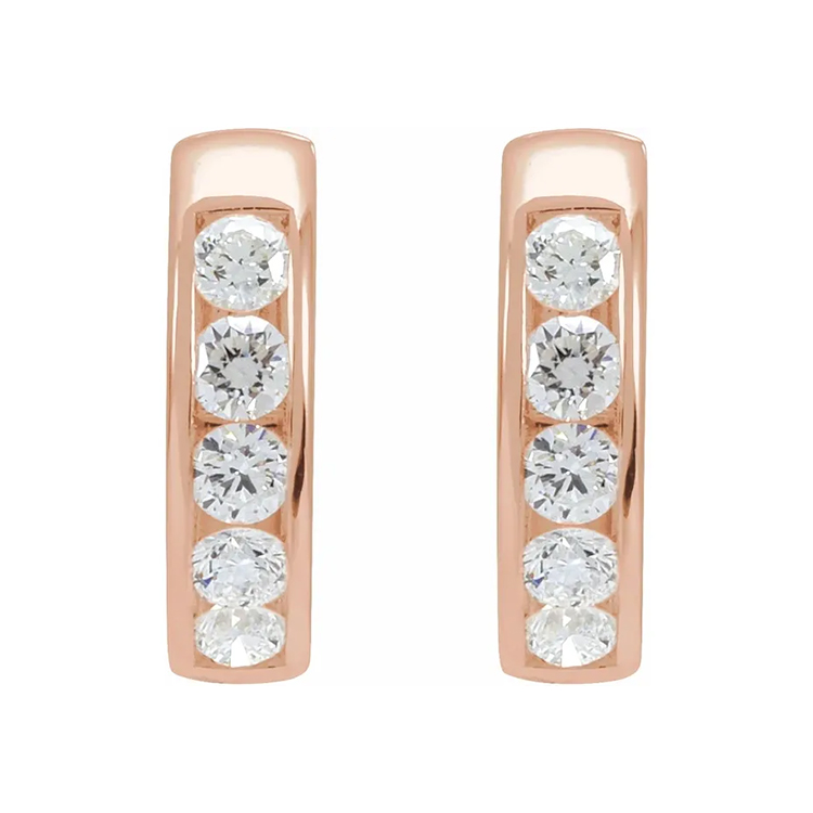 Huggie Hoop Earrings, Lab-Grown Diamonds - 88108 - Image 2