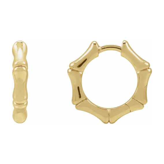 Hoop Earrings, Bamboo inspired Design - 88147 - Image 8
