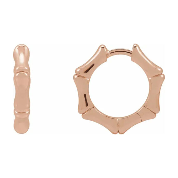 Hoop Earrings, Bamboo inspired Design - 88147 - Image 10