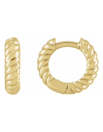Hoop Earrings, Hinged, Rope Design - 88109