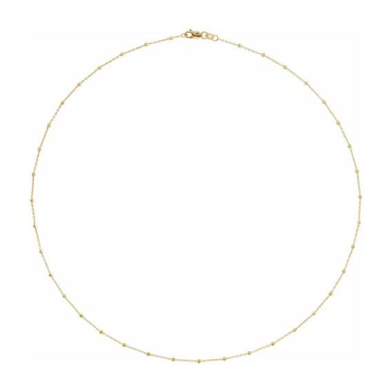 Cable Chain Necklace, .85mm Chain Width with Faceted Beads - CH1111 - Image 2
