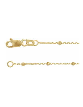 Cable Chain Necklace, .85mm Chain Width with Faceted Beads - CH1111