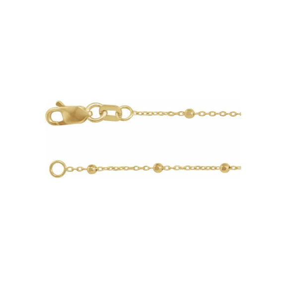 Cable Chain Necklace, .85mm Chain Width with Faceted Beads - CH1111