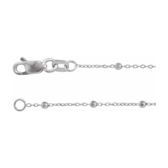 Cable Chain Necklace, .85mm Chain Width with Faceted Beads - CH1111 - Image 4