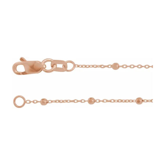 Cable Chain Necklace, .85mm Chain Width with Faceted Beads - CH1111 - Image 5