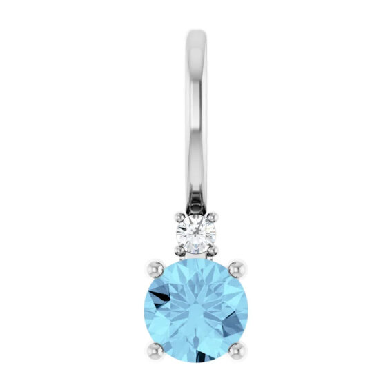 Birthstone Pendant, Diamond Accented Style - 88002 - Image 22