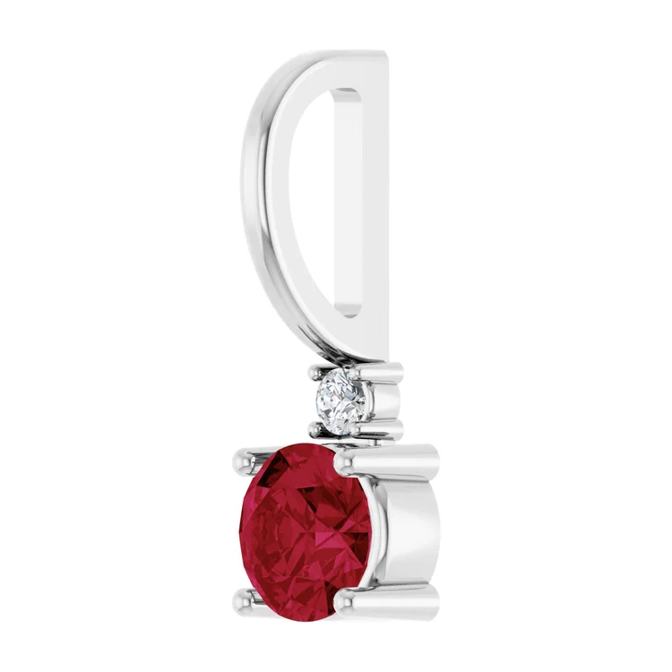 Birthstone Pendant, Diamond Accented Style - 88002 - Image 2