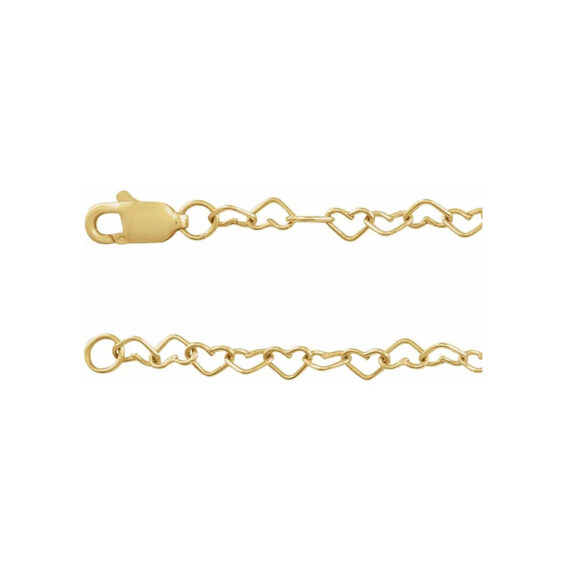 Heart Chain Necklace or Chain Bracelet, 3.2mm Chain - CH1207
