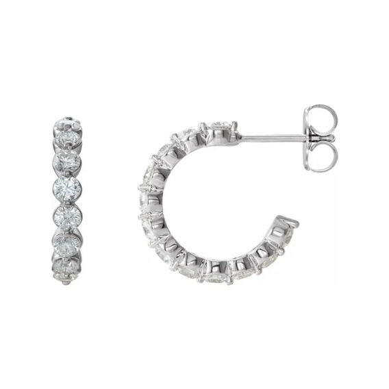 Diamond Hoop Earrings 86886 - Image 2