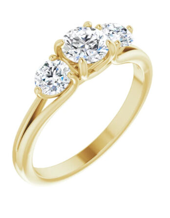 Engagement Ring, Three Stone Natural Diamond - 123165