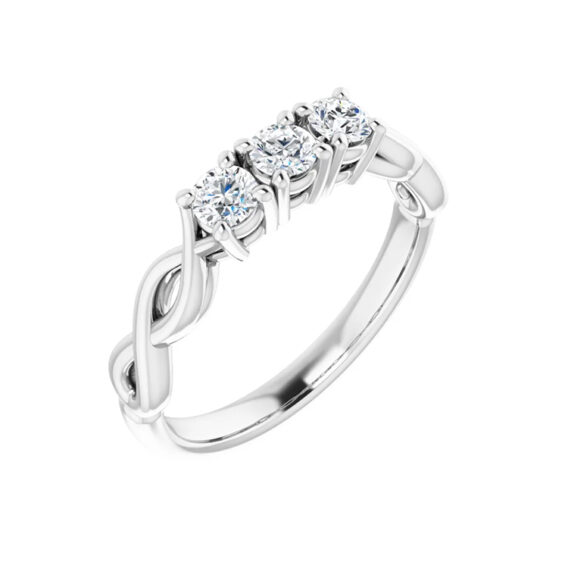 Anniversary Band, Three Stone Lab-Grown Diamond  - 122861 - Image 6
