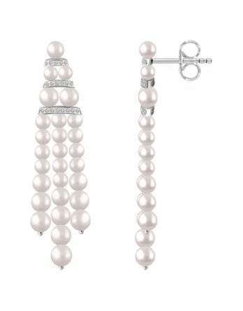 Chandelier Earrings, Diamonds and Pearls - 652953