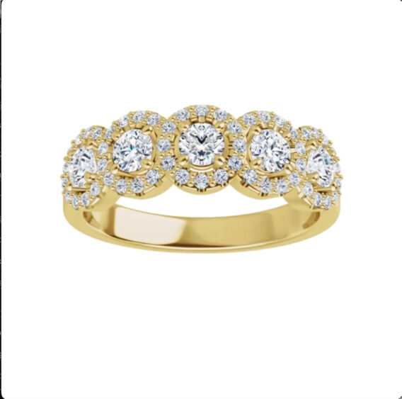Five-Stone Halo-Style Diamond Anniversary Band 122830