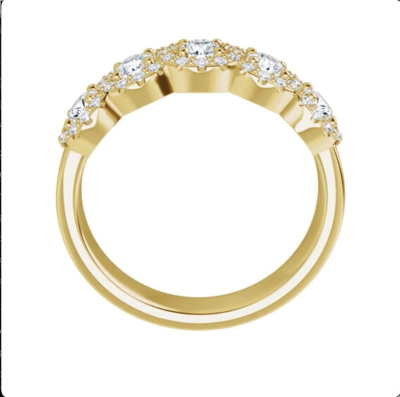 Five-Stone Halo-Style Diamond Anniversary Band 122830 - Image 2