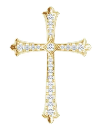 Cross Pendant With Natural Diamonds - 651390