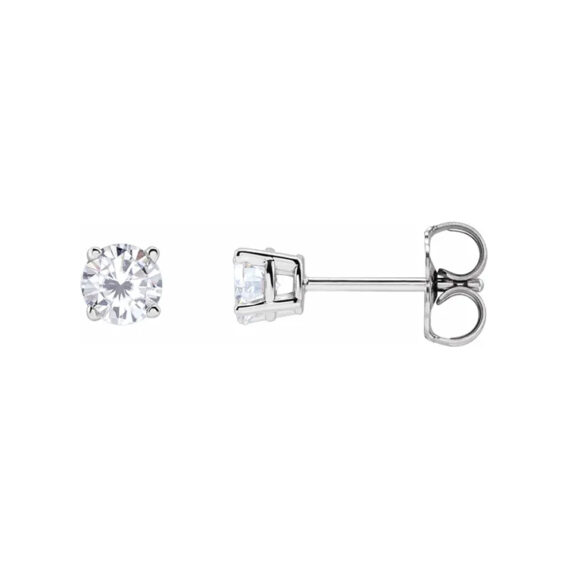 Lab-Grown Moissanite 4-prong Stud Earrings - 1874M - Image 2